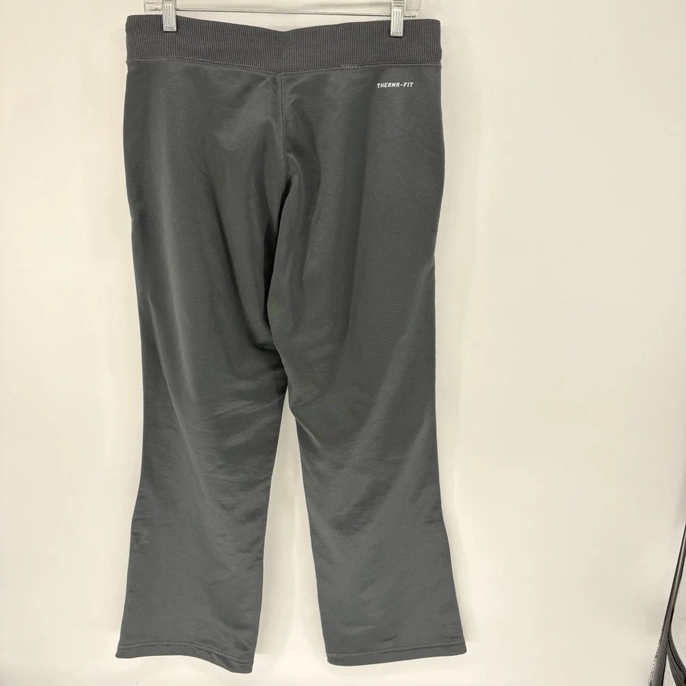 New Nike Therma Fit Gray Straight Leg Ankle Zip‎ Sweatpants Stretch Tech Women S